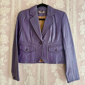 Unbranded Women's Purple Leather Jacket